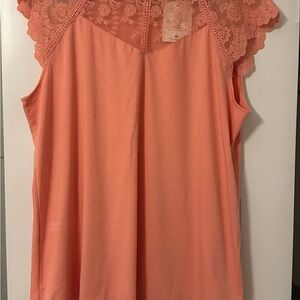 Miholl Lace Women's Cap Sleeve Blouse XXL